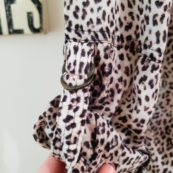 ZARA BASIC BUTTON UP LEOPARD ANIMAL PRINT LARGE - Picture 5 of 9